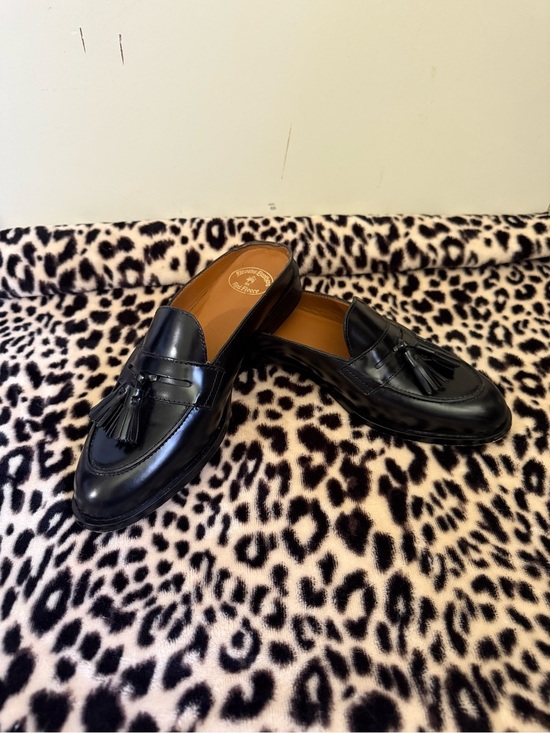 Brooks Brothers Black Leather Tassel Slip-On mules main image 7